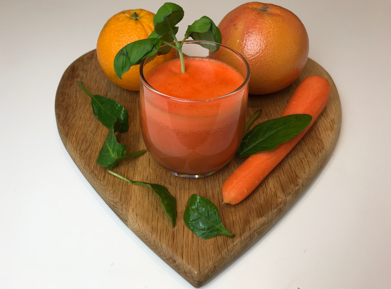 Grapefruit orange and carrot juice