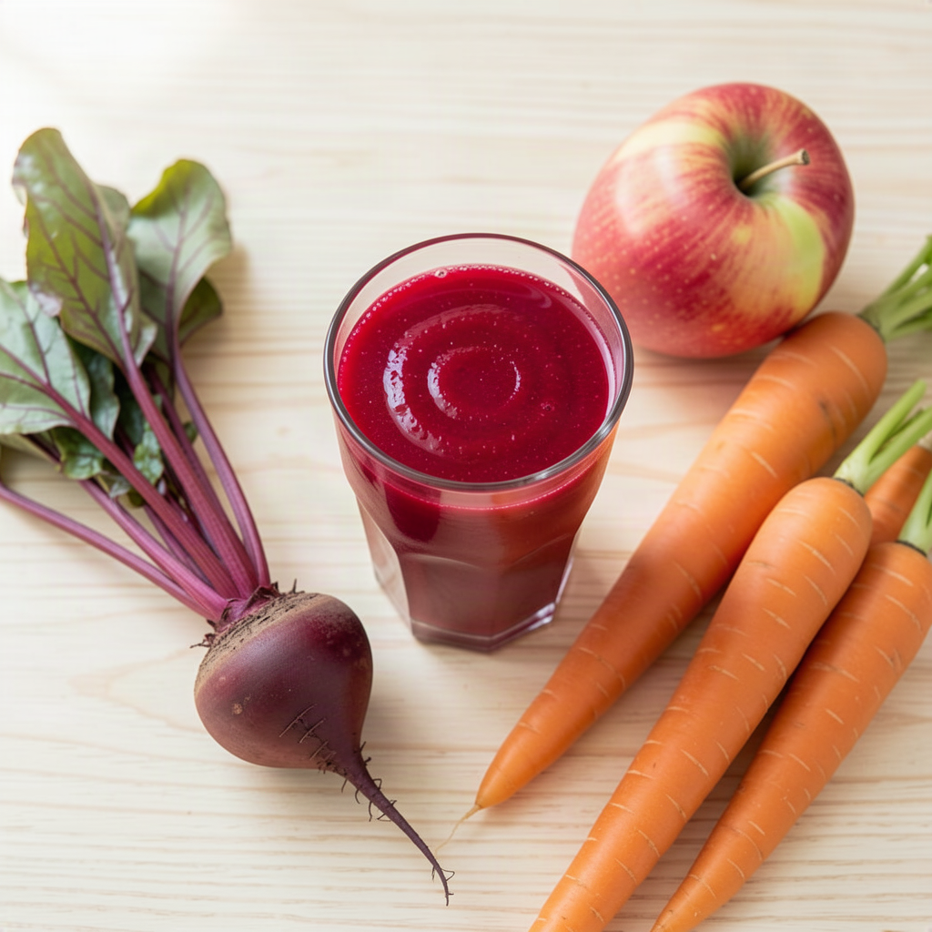 ABC juice with apple, beetroot and carrot