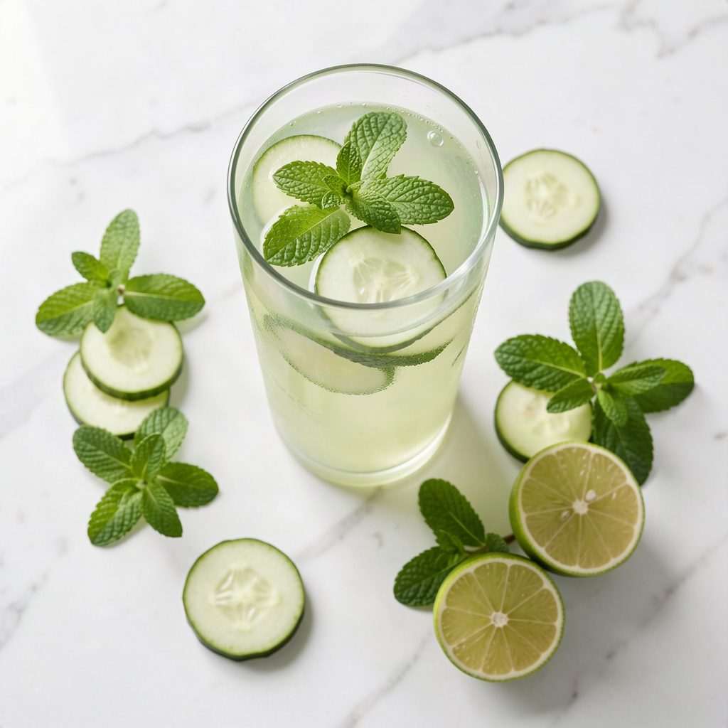 Cucumber mint and lime juice