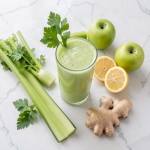 Green revitalizer juice with cucumber, celery and green apple