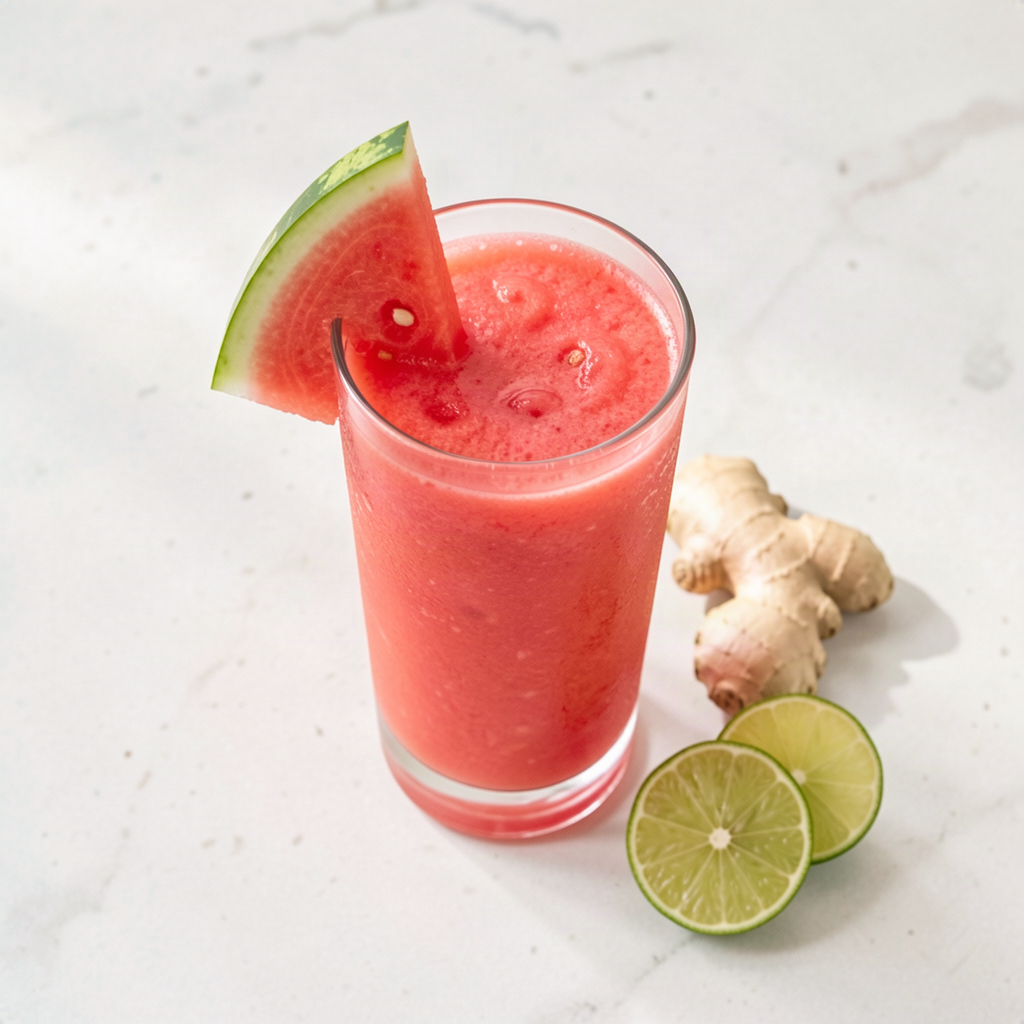 Watermelon ginger and lime juice